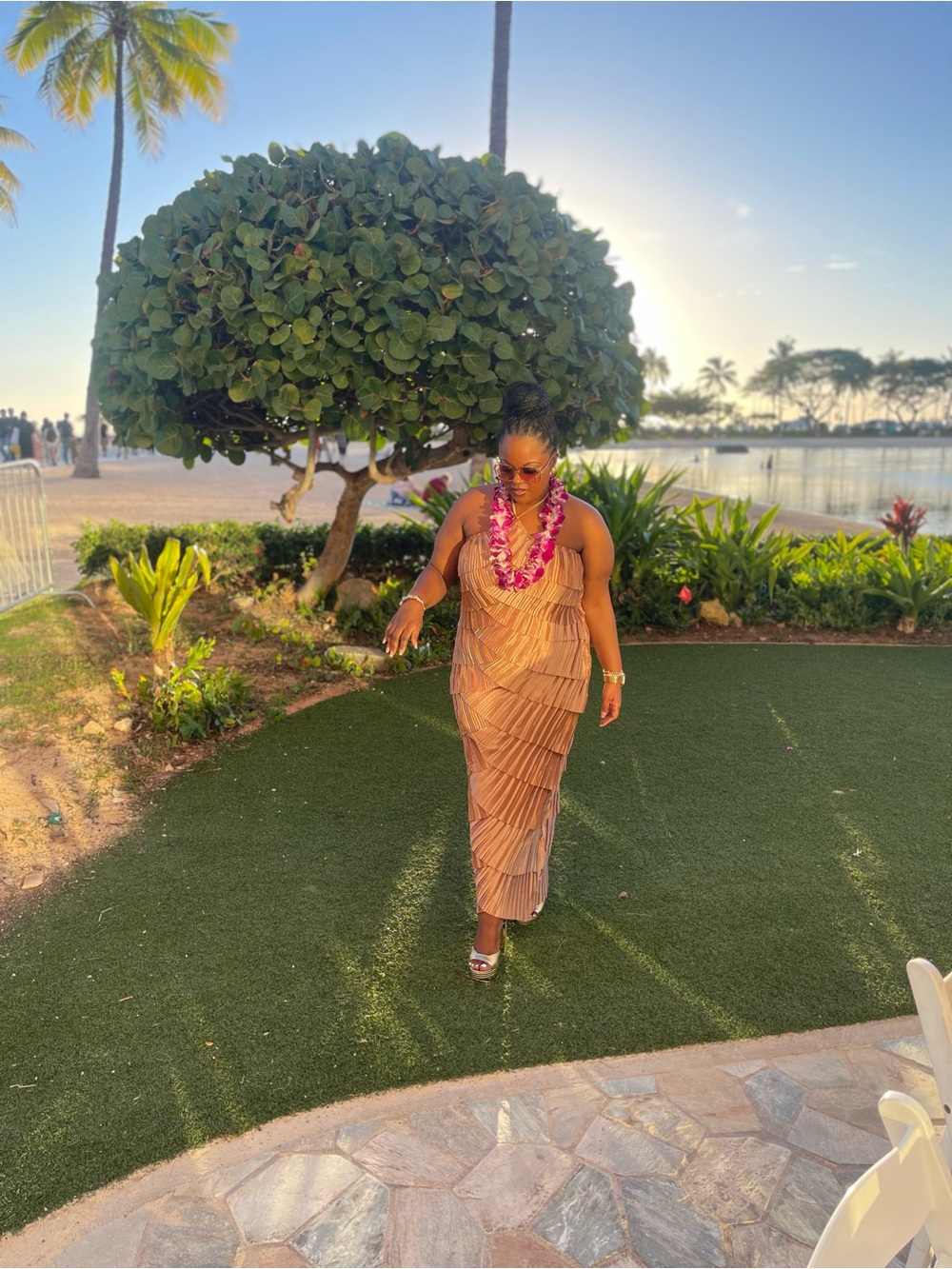 Fashion Nova Taupe Layered Maxi Dress
